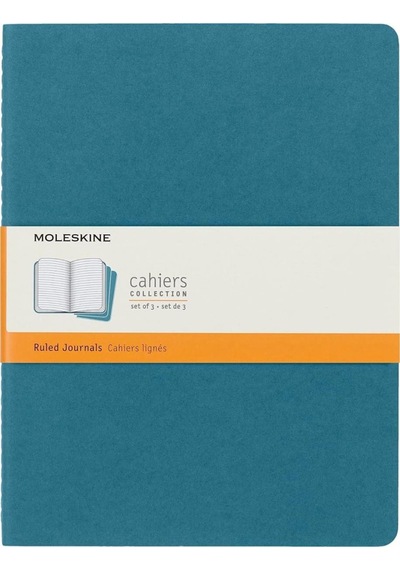 Moleskine Çizgili Cahier Not Defteri 3'lü Set Xl Boy Canlı Mavi Mavi