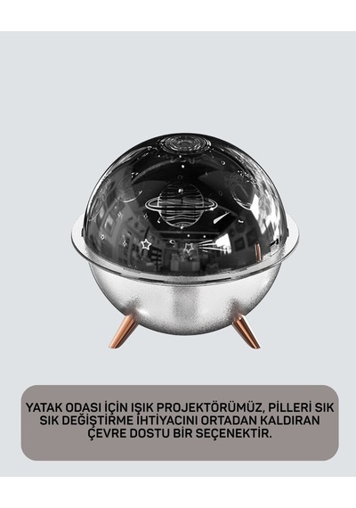 Uzay Temalı Projeksiyonlu Nemlendirici Usb Güçlü Gece Lambası Belirtilmemiş