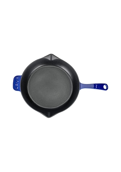 Lava Döküm Çap Ø 28cm. Yuvarlak Kızartma Tavası Döküm Demir Yekpare Saplı Premium Serisi. - Majolica Mavi Lava Döküm Çap Ø 28cm. Yuvarlak Kızartma Tavası Döküm Demir Yekpare Saplı Premium Serisi. - Majolica Mavi