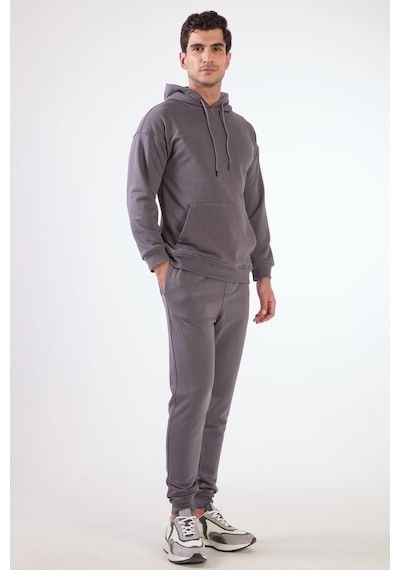 Dufy Antrasit Kapüşonlu Kanguru Cepli Regular Fit Erkek Sweatshirt Antrasit