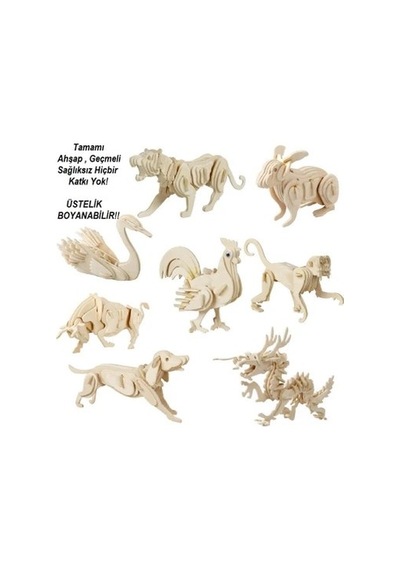3d Kendin Yap Ahşap Puzzle Yemek Masası Maket Çocuk Aktivite