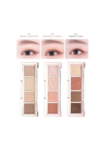 Missha Day Vibe Yoğun Pigmentli Mat Ve Işıltılı Tonlar Barındıran 4'lü Far Paleti 1 Beige Motion