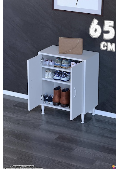 Bulut Ayakkabılık - Kapaklı 2 Raf 3 Bölmeli Dar Alanlar İçin Çok Amaçlı Dolap 65 Cm Beyaz Bulut Ayakkabılık - Kapaklı 2 Raf 3 Bölmeli Dar Alanlar İçin Çok Amaçlı Dolap 65 Cm Beyaz