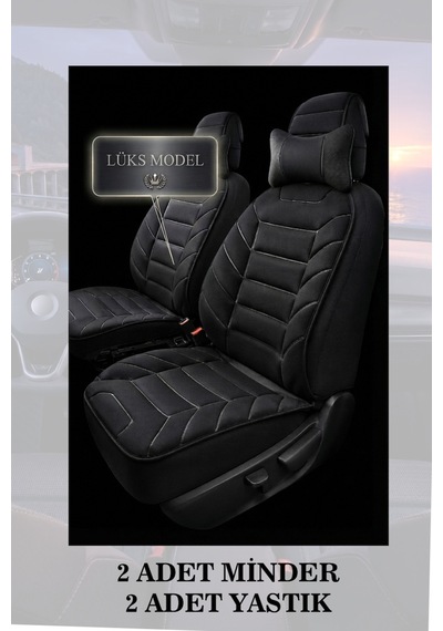 Jeep Grand Cherokee 2018 Uyumlu Lüks Premium Siyah Renk 2 Adet Minder Ve Yastık