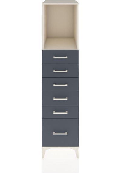 Kronos Dolap Tek Raflı 6 Çekmeceli 44x59x182 Aytaşı-antrasit Aytası