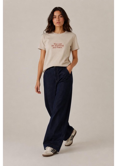 Alexandergardi Slogan Baskılı Regular Fit T-shirt Taş