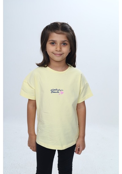 Toontoy Kids Toontoy Kız Çocuk Baskılı Bisiklet Yaka Kısa Kollu Tişört 24977 Açık Sarı Toontoy Kids Toontoy Kız Çocuk Baskılı Bisiklet Yaka Kısa Kollu Tişört 24977 Açık Sarı