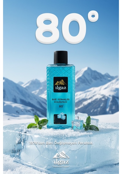 Ilgaz Buz Ferahlığı Kolonyası 4'lü Set 80 Derece 400 Ml Elegance Series
