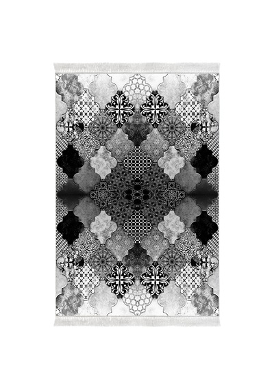 Eko Trend Djt Halı Yıkanabilir Kaymaz Taban Mu120 Patchwork gri