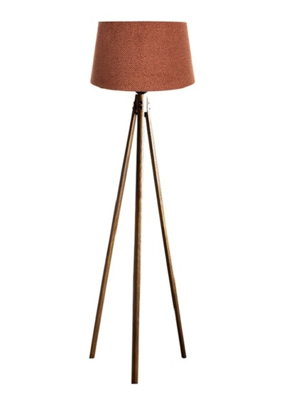 Oval 3 Ayak Tripod Lambader Abajur Köşe Lambası Ahşap Naturel Diğer