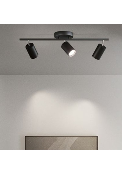 Mylights Siyah Üçlü Panasonıc Led Spot Led Avize Hareketli Başlık Panasonıc Gün Işığı Ampullü Siyah1