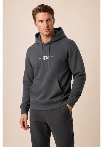 Redline Thenk Yeni Sezon Erkek Regular Fit Kapüşonlu Sweatshirt Antrasit