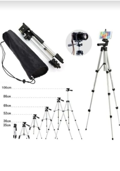 Tripod Profesyonel Fotoğraf Video Çekimi Kumandalı Telefon Tutucu Işıklı Ledli Gri