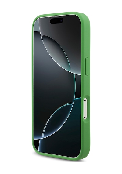 Apple Uyumlu iPhone 18 Pro Kılıf Lacoste Lisanslı M-safe Şarj Özellikli Pu Pike Desenli Metal Logolu Kapak Yeşil