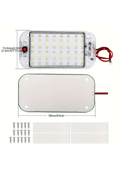 2 Adet 12 Volt Kamyon Ve Karavan Tavan Lambası 48 Led