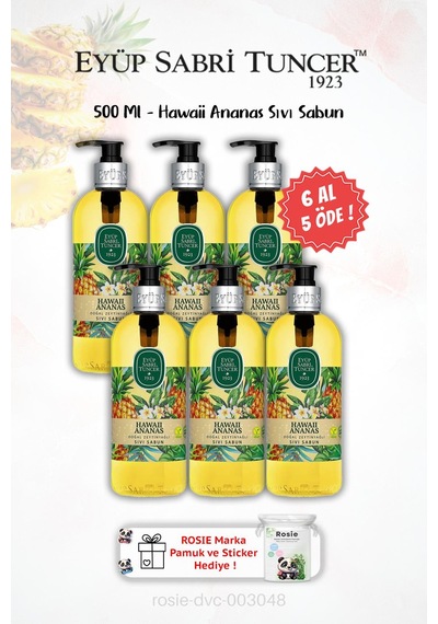 6 Al 5 Öde Sıvı Sabun Hawaii Ananas 500 Ml Ve Rosıe Hediyeli
