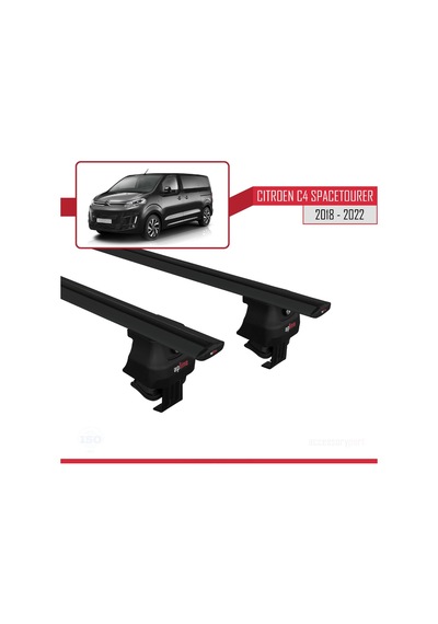 Citroen C4 Spacetourer Mk2 2018-2022 Arası İle Uyumlu Ace-4 Ara Atkı Tavan Barı Siyah
