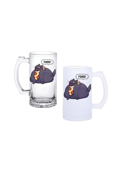 Şişman Kedi Buzlu Ya Buzsuz Seçenekleriyle Bira Bardağı