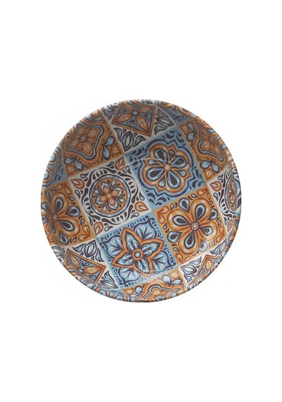 Metal Çerezlik Mandala Desen Renkli Dekoratif Servis Kasesi, Yuvarlak Sunum Tabağı 3'lü Set D