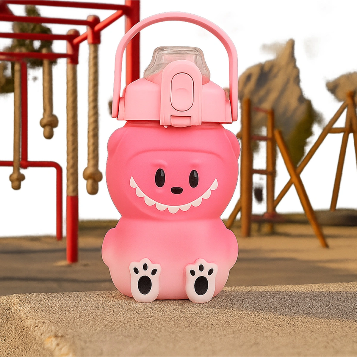 Labubu Matara Pembe 1000 Ml Sevimli Kapaklı Su Şişesi, Okul & Spor İçin Dayanıklı Su Kabı Pembe