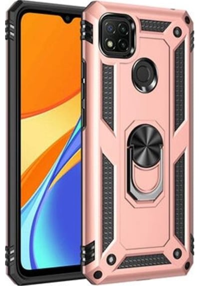 Xiaomi Redmi 9C Kilif Yüzüklü Standli Manyetikli Armor Zirh Kilif 478205544
