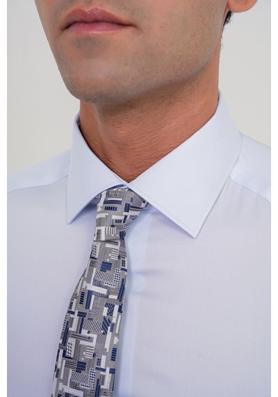 Efor Slim Fit %100 Pamuk Non Iron Kumaş Klasik Mavi Gömlek Gk 734 Mavi