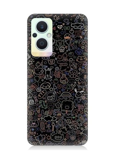 Oppo Reno 7 Lite Uyumlu 8 Bit Sevimli Karakterler Desenli Silikon Kılıf