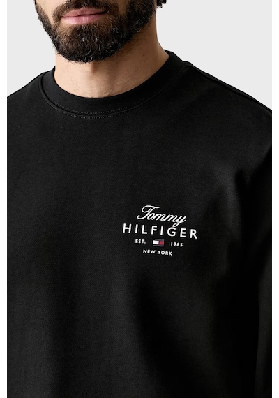 Tommy Hilfiger Logolu Pamuklu Regular Fit Bisiklet Yaka Sweat Erkek Sweat Mw0mw43218 Bds Siyah