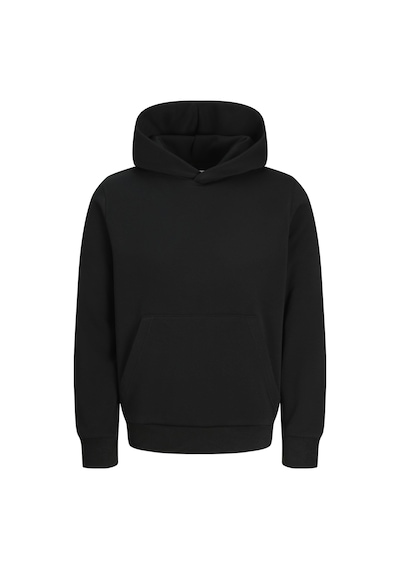 Jack & Jones Erkek Loose Fit Kapüsonlu Hoodie - Collie - 12301971 Siyah