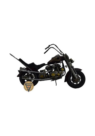 Dekoratif Nostaljik Metal Vintage Chopper Rustik Mootosiklet Kahve