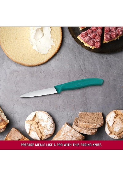 6.7634.c1 Swiss Classic 8cm Tırtıklı Soyma Bıçağı, Yeşil