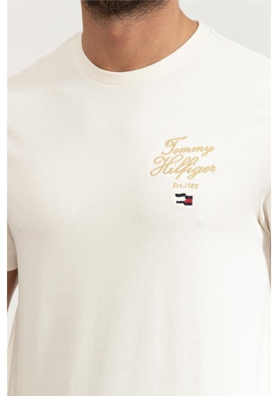 Tommy Hilfiger Erkek Bisiklet Yaka T-shirt Sarı Sarı