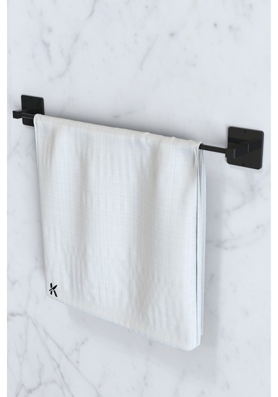 Karteya 7'li Süper Set Siyah Fön Makinesi Askısı Havluluk Wc/tuvalet Kağıtlık Rulo Havluluk Mutfak Banyo Set Siyah