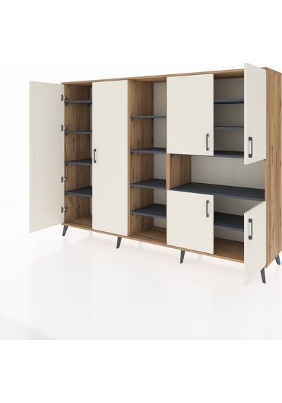 Hyperion Dolap 13 Raflı 6 Kapaklı 220x44x163 Çam-aytaşı/antrasit Aytası/antrasıt - Atlas Çam Hyperion Dolap 13 Raflı 6 Kapaklı 220x44x163 Çam-aytaşı/antrasit Aytası/antrasıt - Atlas Çam