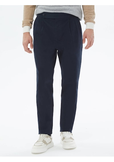 Kip Lacivert Dokuma Carrot Fit Casual Pamuk Karışımlı Pantolon 400053 Lacivert