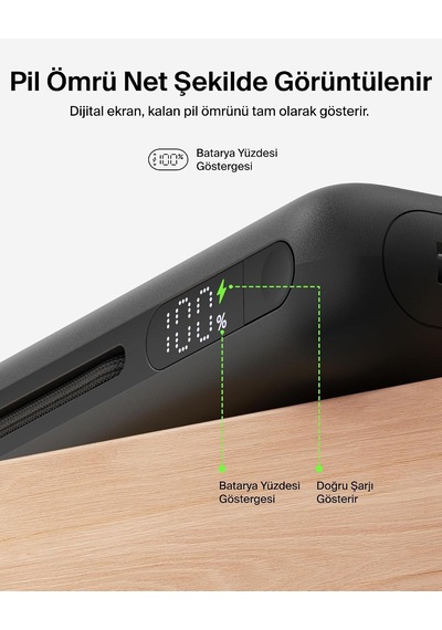 Belkin Ultracharge Pro 25000 Mah Dijital Ekranlı, 1 X Usb-c Bağlantı Noktası + Entegre Kablo, 1 X Usb-a, 158 W Pd, Powerbank Siyah Belkin Ultracharge Pro 25000 Mah Dijital Ekranlı, 1 X Usb-c Bağlantı Noktası + Entegre Kablo, 1 X Usb-a, 158 W Pd, Powerbank Siyah