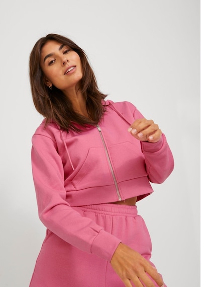 Jack & Jones Kadın Logolu Kapüşonlu Sweatshirt - Abbie 12219609 Carmine Rose Siyah