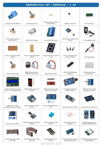 Arduino Ultimate Proje Paketi 77 Parça