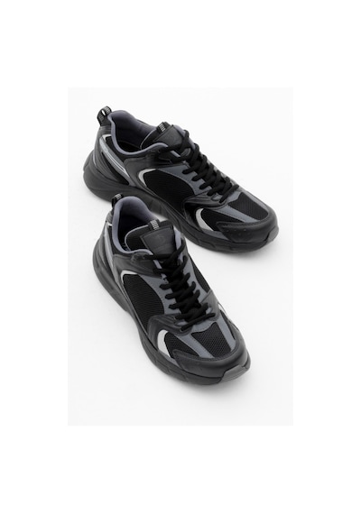 Tonny Black Faylon Taban Bağcıklı Unisex Siyah Füme Spor Ayakkabı Tba530 Siyah Füme
