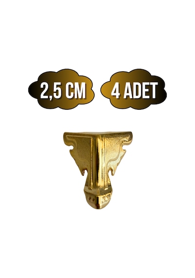 Kelebek Düz 2.5cm Metal Ayak Çeyiz Ve Hediye Kutusu Mobilya Ayağı 2.5cm Altın 4 Adet Altın