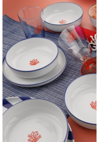 Kütahya Porselen Moderna 4 Parça 15 Cm Kase Coral Paradise Çok Renkli