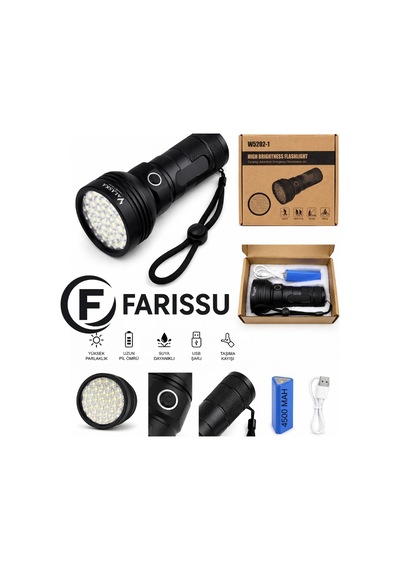 W5202-1 Yüksek Parlaklıklı Çok Fonksiyonlu El Feneri Siyah