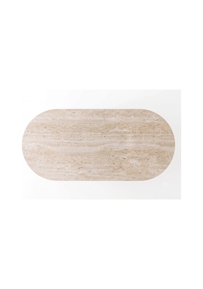 Lunera Traverten Oval Yemek Masası Ceviz