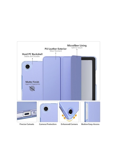 Samsung Galaxy Uyumlu Tab A9 Plus X210 X213 X215 X217 Kılıf New Pu Deri Smart Standlı Case Uyku Modlu
