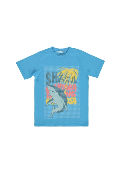Civil Boys Shark California 6-9 Yaş Tişört - Mavi Koyu Mavi