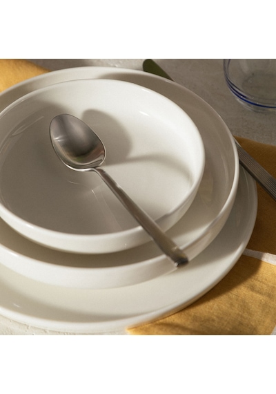 Mudo Home Ephesus Whıte Çukur Tabak Seti 22cm - 6lı Beyaz