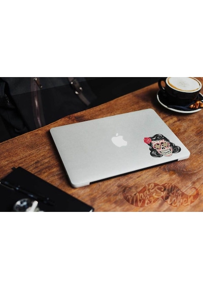 Bay Etiket Skl5 Cicek Gozlu Sugar Skull Kurukafa Sticker