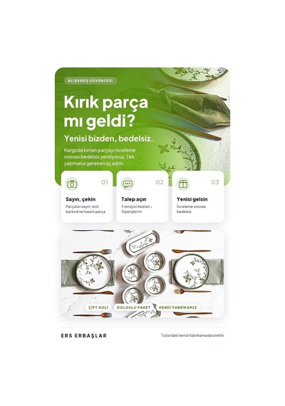 Verna Yeşil 14 Parça 6 Kişilik Kahvaltı Takımı Diğer