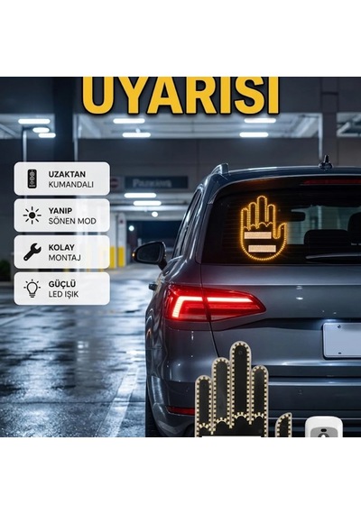 Suya Dayanıklı Led El Park Uyarı Lambası Uzaktan Kumandalı Dış Mekan Güvenlik Cihazı