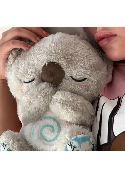 Koala Ayısı, Uyku Su Samuru Koala, Nefes Alan Su Samuru, Müzikli Işıklı Ve Ritmik Nefes Hareketi Olan Taşınabilir Peluş Oyuncak -gsl